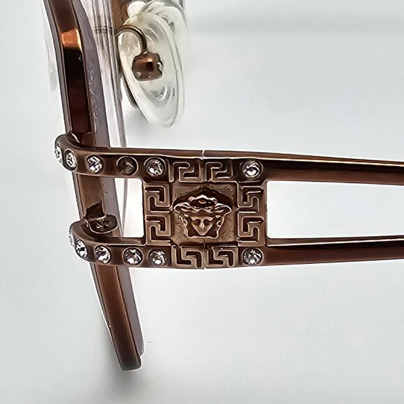 Versace Mod. 1114-B 1045 Chocolate Bronze Rhinestone Eyeglasses Frame w/ Case main image 4